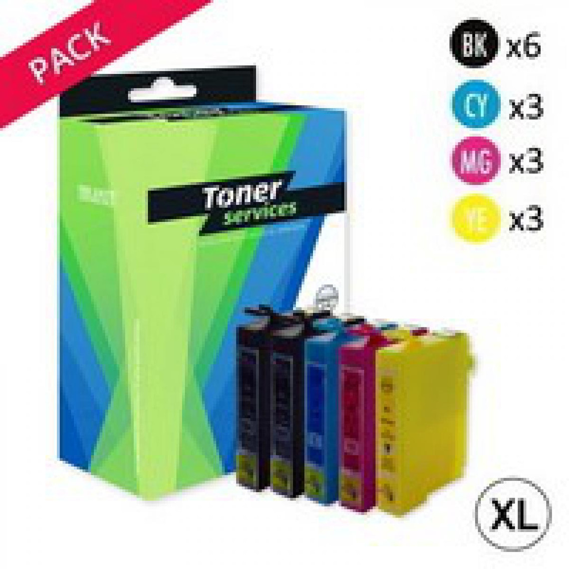 Toner Services Equivalent Epson T1295 Pack 15 cartouches Noir et couleurs XL (Pomme)
