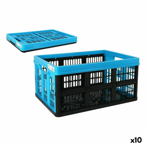 Tontarelli - Boîte pliable avec poignées Tontarelli Voilà Bleu 53 x 37 x 27 cm (10 Unités) Tontarelli  - Boîte de rangement Tontarelli