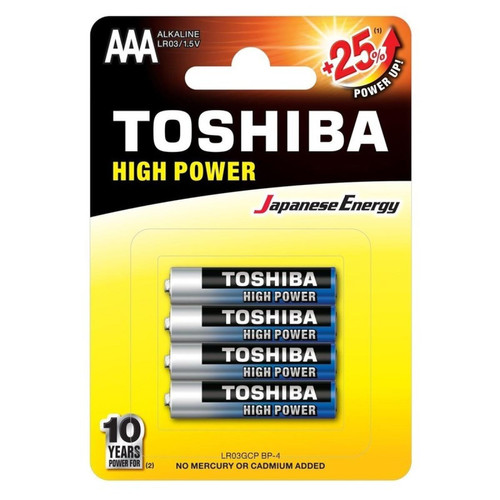 Toshiba - PACK DE 4 PILES AAA TOSHIBA ALCALINE sans mercure LR03 MN2400 Toshiba  - Piles AAA Piles standard