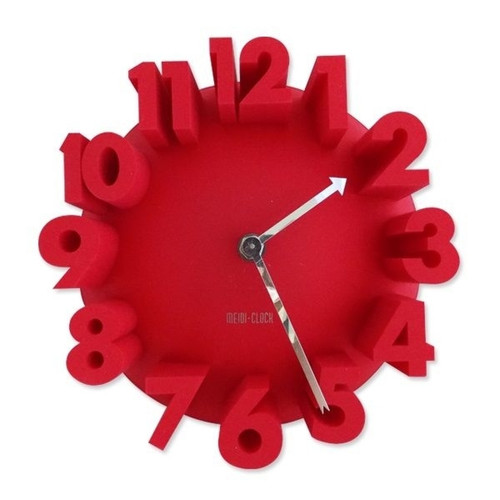 Horloges, pendules Totalcadeau Horloge grands chiffres relief 3D blanc