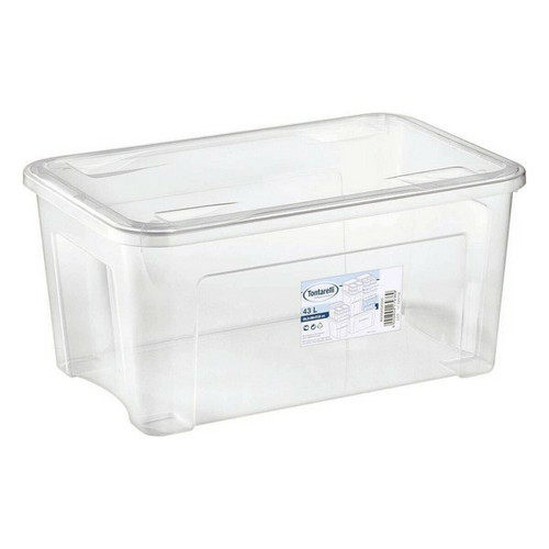Totalcadeau - Boîte de rangement en plastique transparent avec couvercle (59 x 39 x 28 cm) pas cher Totalcadeau  - Boite plastique transparente