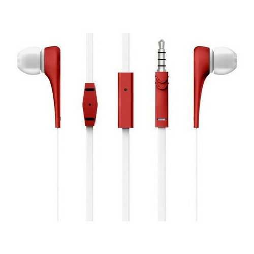Totalcadeau Casques avec microphone pour tablettes et smartphones - Ecouteurs Couleur - Rouge pas cher