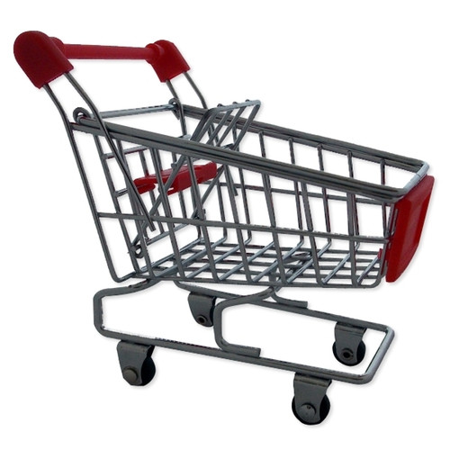 Totalcadeau - Chariot caddie range fournitures de supermarché miniature pour bureau orange Totalcadeau  - Marchand Aide cadeaux