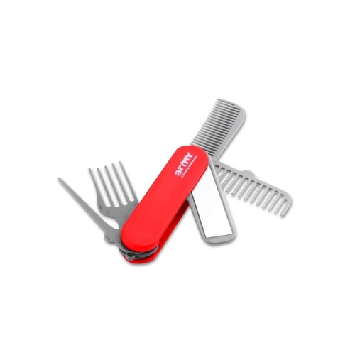 Totalcadeau - Couteau suisse de beauté avec peignes et miroir rouge Totalcadeau  - Totalcadeau