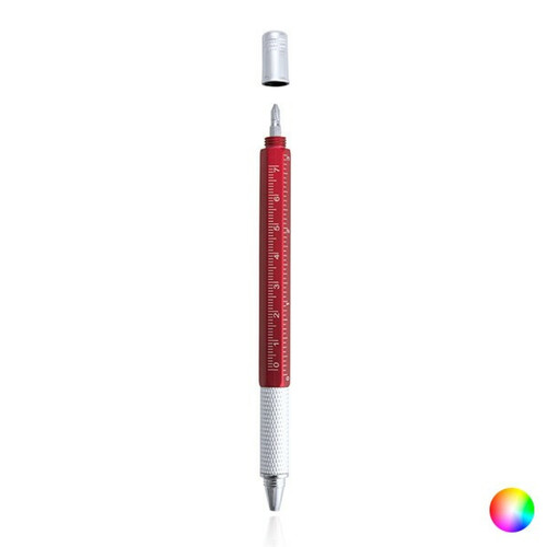 Totalcadeau - Crayon à multiples fonctions - Niveau à Bulle, Crayon, Règle et Tournevis Couleur - Rouge pas cher Totalcadeau   - Consommables pour outillage motorisé