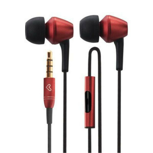 Ecouteurs intra-auriculaires Totalcadeau Ecouteurs microphone intra-auriculaire rouge - Casque pas cher