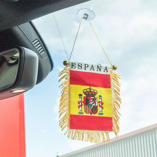 Totalcadeau - Fanion aux couleurs de l’Espagne avec ventouse - Décoration voiture, chambre maison pas cher Totalcadeau  - Marchand Aide cadeaux