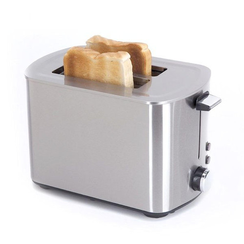 Totalcadeau - Grille-pain 850W à 2 fentes en acier inoxydable - Tout pour le pain Petit déjeuner, Café
