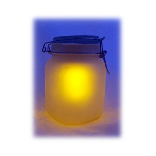 Eclairage solaire Totalcadeau Jar bocal solaire 2 couleurs d'éclairage bleu ou jaune