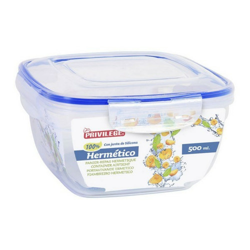 Totalcadeau - Lunch box à fermeture hermétique Carré transparent Boîte Repas Fermeture pour Conservation Capacité - 500 ml pas cher Totalcadeau  - Objets déco