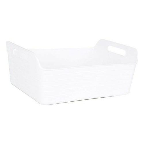 Totalcadeau - Panier multi-usages flexible en plastique blanc avec anses Mesure - 37 x 29 x 16 cm pas cher Totalcadeau  - Panier avec anse