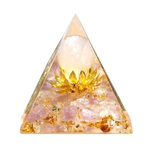 Totalcadeau - Pyramide Orgonite Fleur de Lotus Doré Totalcadeau  - Bonnes affaires Objets déco