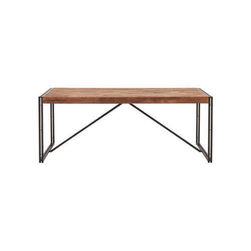 Tables à manger Tousmesmeubles Table de repas en bois rectangle 200 cm - INDUSTRY