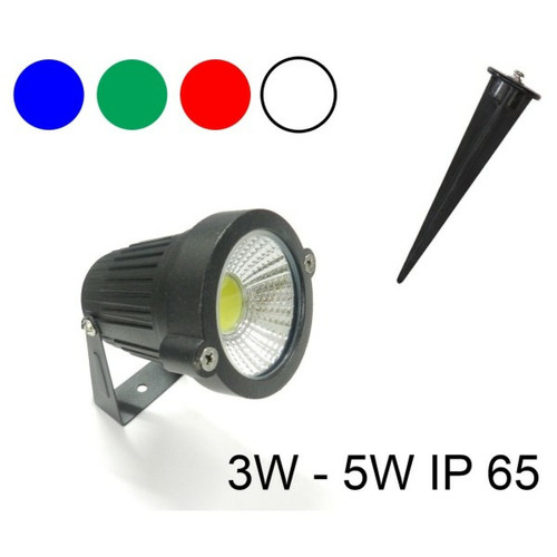Tradex - LED GARDEN SPOTLIGHT 3W 5W WATT STAKE HOLDER LIGHT COLOUR IP65 Tradex  - Spot, projecteur