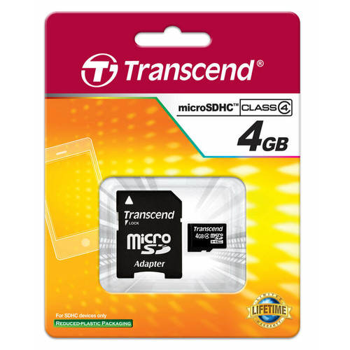 Transcend - 4 GB microSDHC Class Transcend  - Carte mémoire