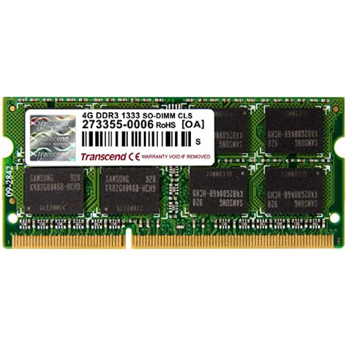 RAM PC Transcend DDR3L 4Go SO DIMM 204b 1333 DDR3L 4 Go SO DIMM 204 broches 1333 MHz PC3L10600 CL9 1.35V memoire sans tampon NON ECC HP 455 G1 Lenovo M73