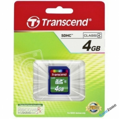Transcend - Secure Digital SDHC Card 4 GB Transcend  - Transcend