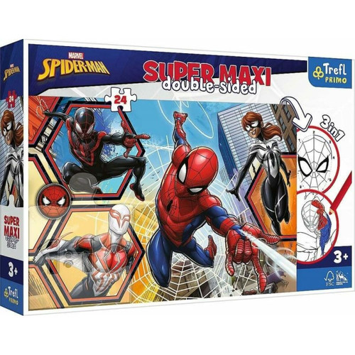 Trefl - Puzzle 24 elements SUPER MAXI Spiderman goes into action Trefl  - Spiderman Jeux & Jouets