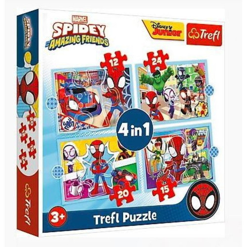 Trefl - Puzzle 4w1 Ekipa Spidaya Spiderman Trefl  - Spiderman Jeux & Jouets
