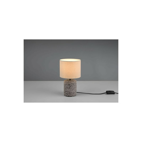 Lumiere - Lampe de table Mala moderne 15 cm avec abat-jour rond marron Lumiere  - Lampe à lave Luminaires