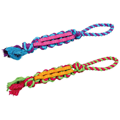 Trixie - Trixie Denta Fun stick avec corde pour torsadée en caoutchouc naturel pour chien Trixie  - Jouet pour chien Trixie