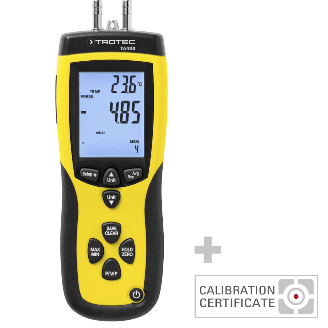 Appareils de mesure Trotec TROTEC Anémomètre à tube de Pitot TA400 avec certificat de calibrage, mesureur du vent