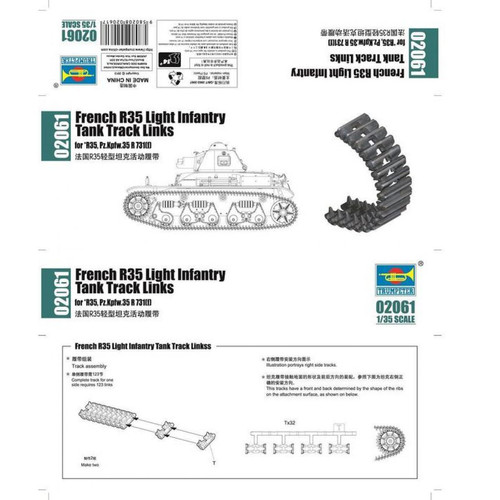 Trumpeter - French R35 Light Infantry Tank Track Lin - 1:35e - Trumpeter Trumpeter  - Trumpeter
