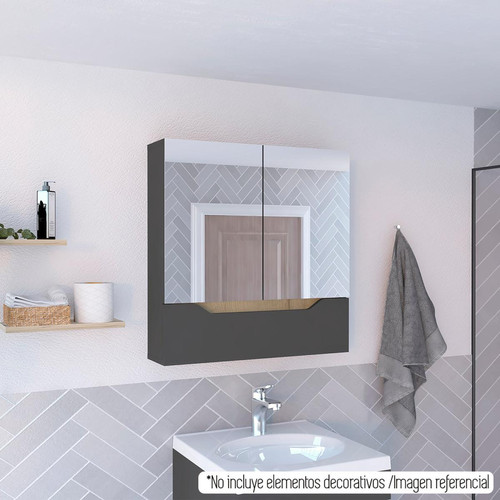 TUHOME - Salle de bain Walk Wall Laurent 62 cm a x 60 cm et x 15 cm P. TUHOME   - meuble haut salle de bain Design