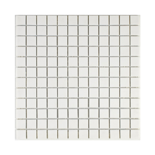 Mosaîque & galet U-Tile Mosaïque en solid surface 30 x 30 cm - carreau 2,5 x 2,5 cm  blanc pur lisse