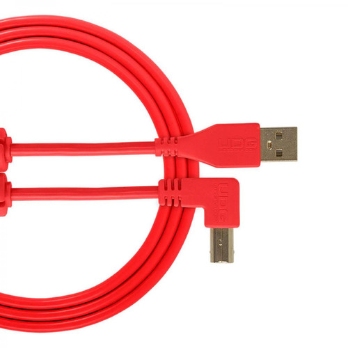 Udg - UDG U 95004 RD - Câble UDG USB 2.0 A-B Rouge Coudé 1m - Udg