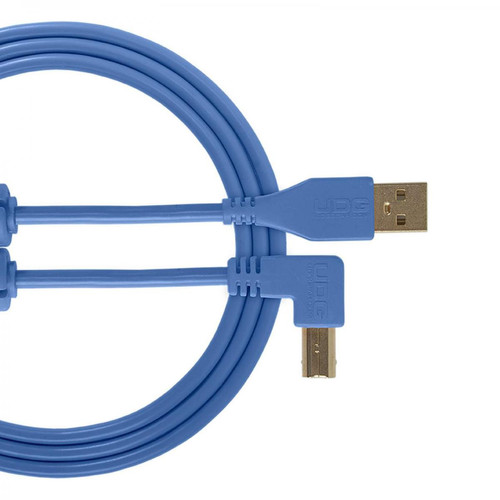 Udg - UDG U 95005 LB - Câble UDG USB 2.0 A-B Bleu Coudé 2m - Udg