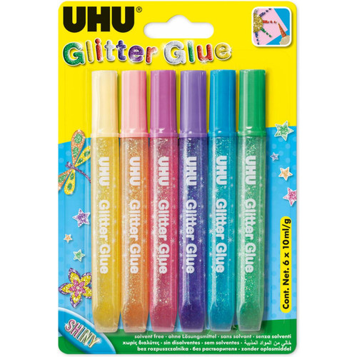 Uhu - UHU colle scintillante Glitter Glue shiny, contenu:6 x 10 ml () Uhu  - Uhu