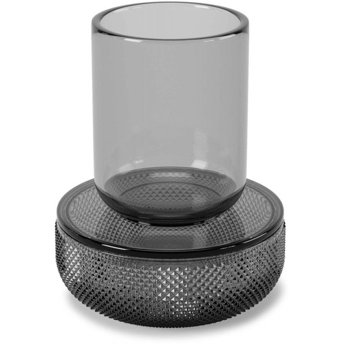 Umbra - Pot en verre avec couvercle bougeoir intégré Allira gris fumé Umbra   - Umbra