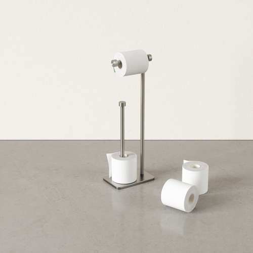 Umbra - Support pour papier toilette avec réserve Cappa nickel. Umbra  - Meubles de salle de bain Argent