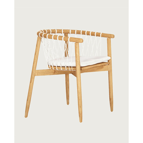 UNIQKA - Nala - Chaise en teck massif et cordage blanc UNIQKA - Chaises