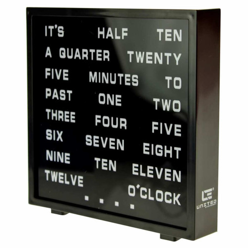 UNITED ENTERTAINMENT - United Entertainment Horloge à mots anglais à LED 16,5x17 cm UNITED ENTERTAINMENT - Horloges, pendules