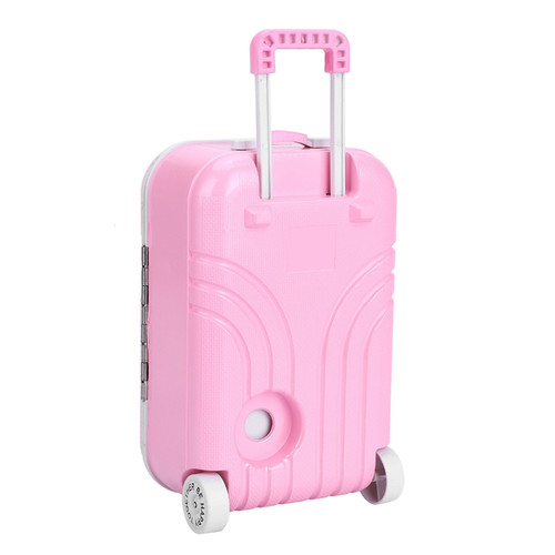 Maisons de poupées Accessoires de poupée Barbie, valise pour bébé, jouet mignon, valise à roulettes en plastique, Mini boîte à bagages rose 4.1*2.8*6,1 pouces