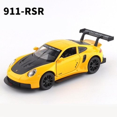 Universal - 1: 32 Porsche 911 RSR Coupé en alliage Voiture jouet moulée sous pression Voiture jouet en métal Collection haute simulation Jouet pour enfants | Voiture jouet moulée sous pression (jaune) Universal  - Jeux & Jouets