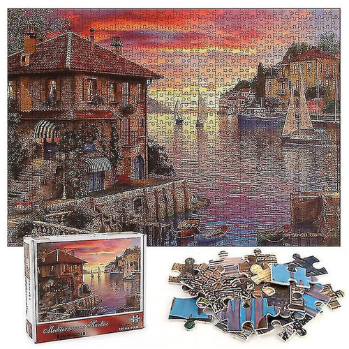 Universal - 1000 pièces coucher de soleil méditerranéen puzzle bricolage puzzle jouets assemblage image déco Universal  - Puzzles