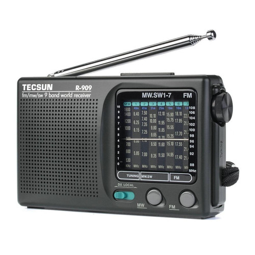 Radios et servos Universal 2020 Nouvelle radio R 909 R909 Portable Radio FM/MW/SW 9 Band Word Receiver Vintage Pocket Stéréo Radio Commode Radio |