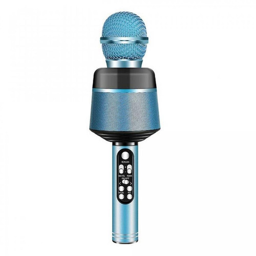 Universal - 2021 Nouveau Q008 Karaoké Microphone Bluetooth sans fil Karaoké Portable Microphone Haut-parleur Lecteur KTV Anniversary Party (Bleu) Universal  - Microphone