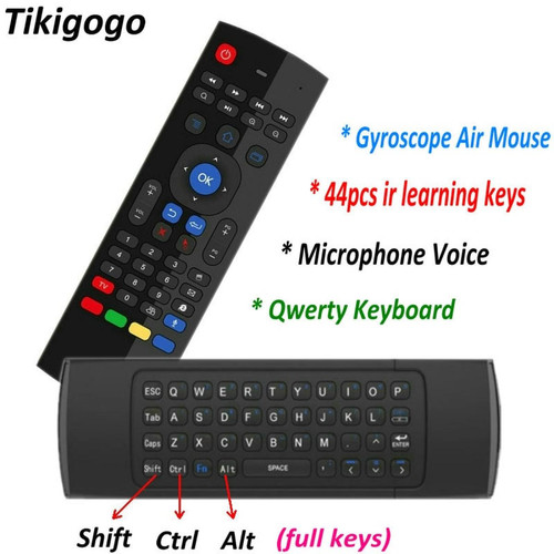 Universal - 2.4G Gyro Air Mouse Clavier 44 Touches d'apprentissage infrarouge Microphone Voix pour Android Smart TV Boîte PK MX3 Télécommande Universal  - XGF
