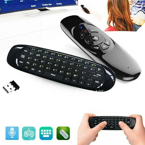 Telecommande Universelle Universal 2.4g mini télécommande sans fil clavier air souris pc android smart tv box l(Le noir)