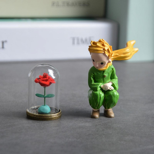 Mangas Universal 2PCS Mignon Petit Prince Rose Action Figurine Statue Collection Modèle Poupée pour Fille Garçon Cadeau Décoration de bureau de la famille | Action People(Coloré)