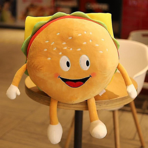 Universal - 30 cm Cartoon Toast Hamburger Pizza Pop Corn Chips Drumstick Smile Food Toy farcis - Hamburger