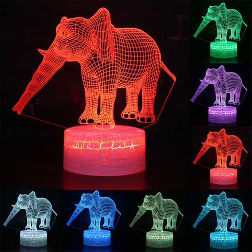 Universal - 3D éléphant led lumineux chambre 7 couleurs changer bureau lampe enfant cadeau Universal  - Lampes de bureau