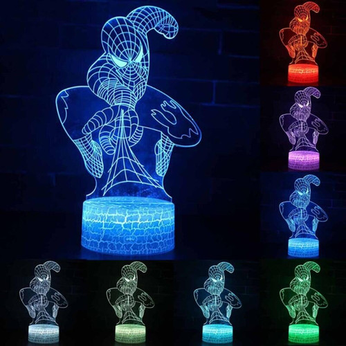 Universal - 3D Spider-Man LED Nightlight Change Touch Switch Desktop Lamp Enfants Garçons Cadeaux Universal  - Lampe à lave Luminaires