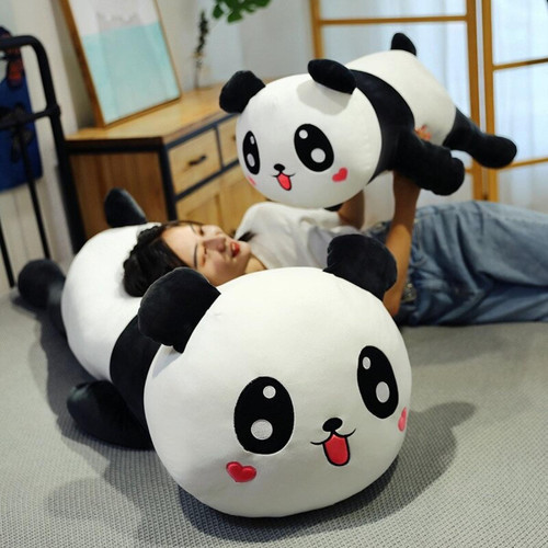 Universal 60 cm panda jouet géant panda peluche oreiller panda peluche animal peluche jouet pour enfant oreiller ï ¼(Le noir)