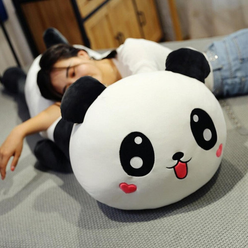 Doudous 60 cm panda jouet géant panda peluche oreiller panda peluche animal peluche jouet pour enfant oreiller ï ¼(Le noir)
