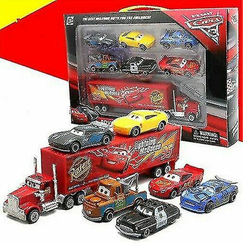 Universal - 7pcs / set Cars 2 Lightning McQueen Racer Car &Mack Truck Kids Toy - Voitures